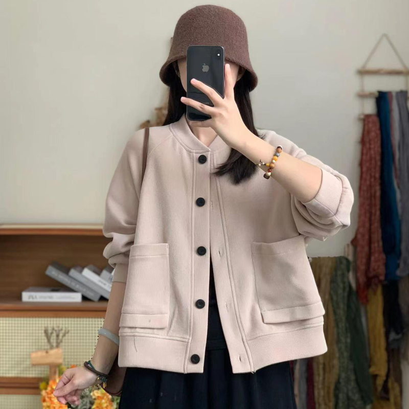 Spring and Autumn New Baseball Uniforms Women's Short Jackets Cardigan Tops Short Style Small Popular Women's Clothes