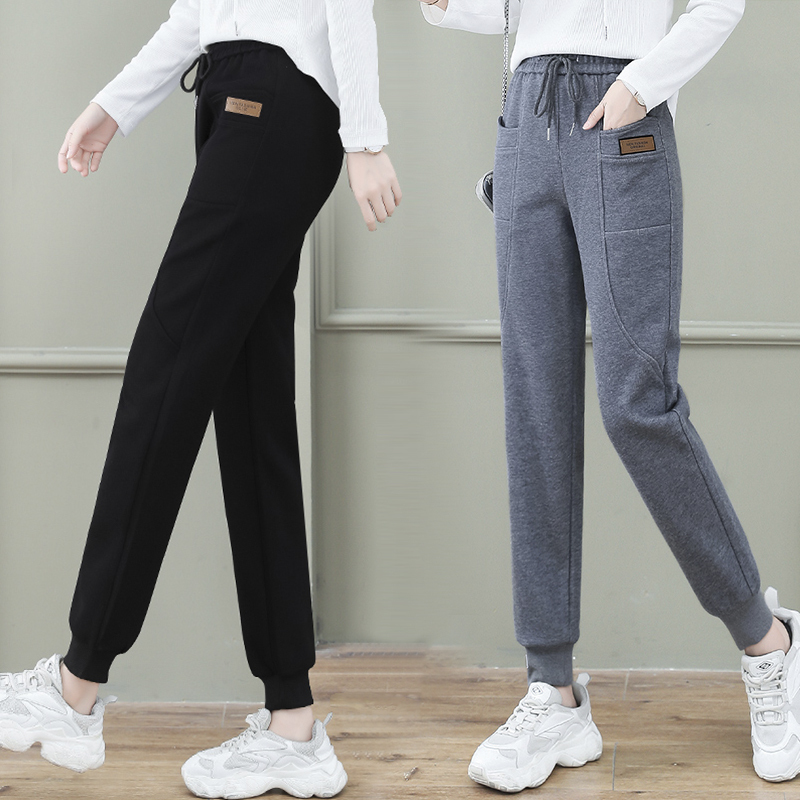 New spring and autumn sports pants, casual sweatpants for women, popular wide-leg pants, harem pants for small people