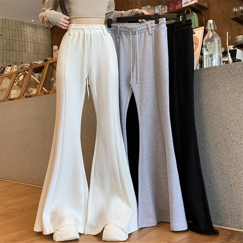 Autumn new style large-flared wide-legged high-waisted slim and versatile casual sports pants