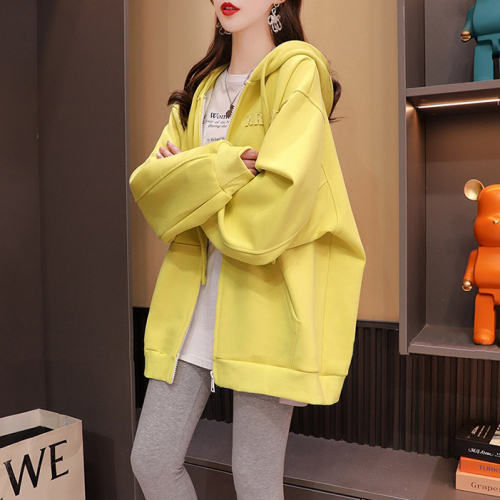 Official photo Huamian composite milk silk 2024 spring and autumn thin Korean style loose hooded sweatshirt trend