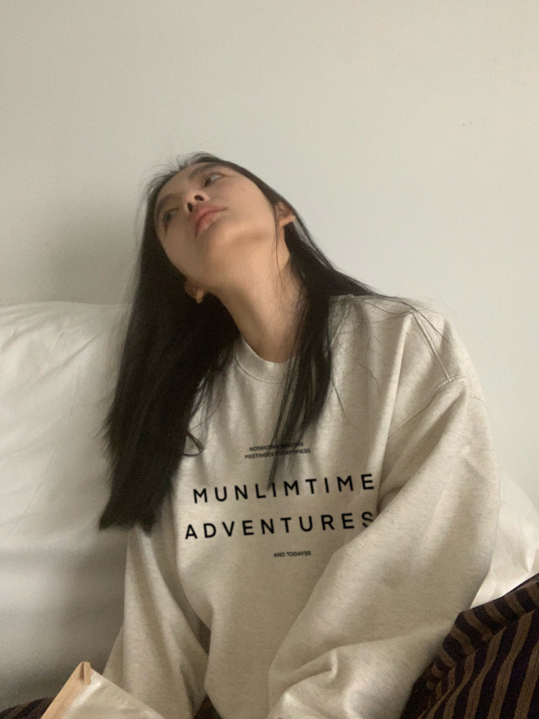 Korean style velvet thickened printed sweatshirt for women