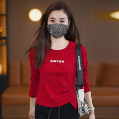 New spring and autumn long-sleeved T-shirts, short, irregular tops for small people, trendy and age-reducing women's clothing, hot style