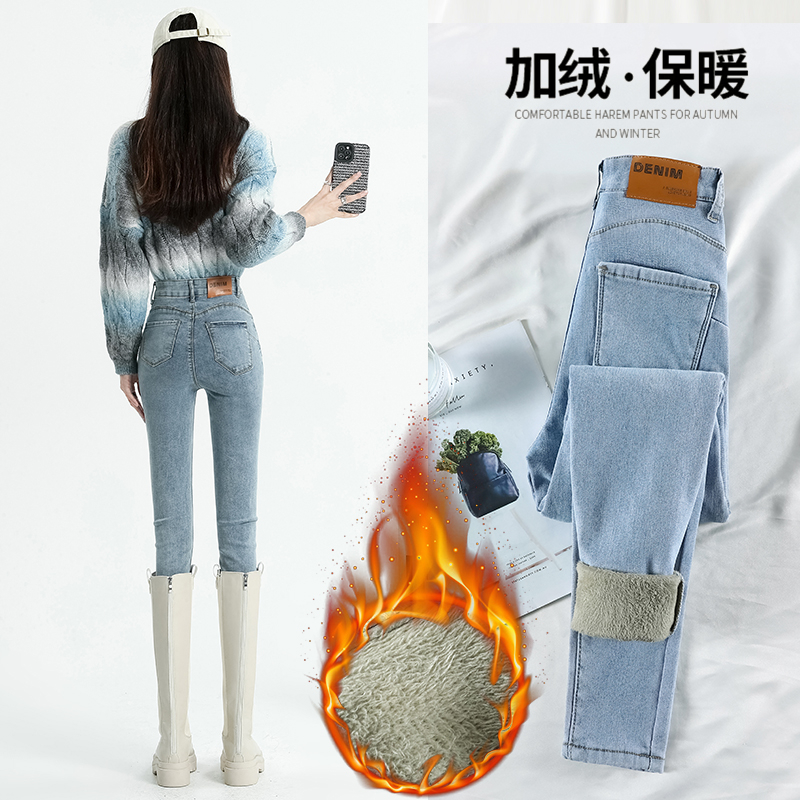 Photographed Autumn/Winter New Fleece Lined High-Waisted Women's Leather Brand Hip Lift Elastic Tight Slimming Nine-Foot Mini Skirt
