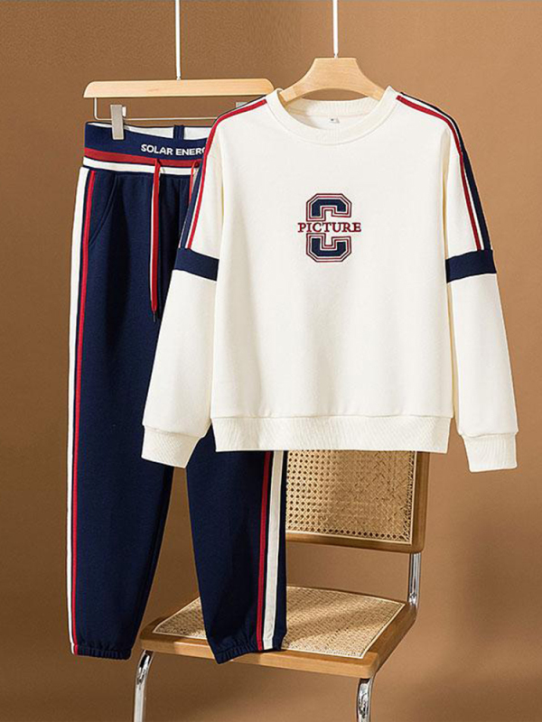 Spring and autumn new sportswear casual fashion women's sweatshirt two-piece suit for small people