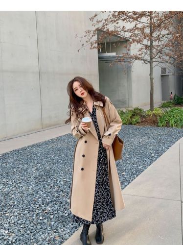 Windbreaker coat for women spring and autumn 2024 new popular mid-length small British style high-end temperament coat