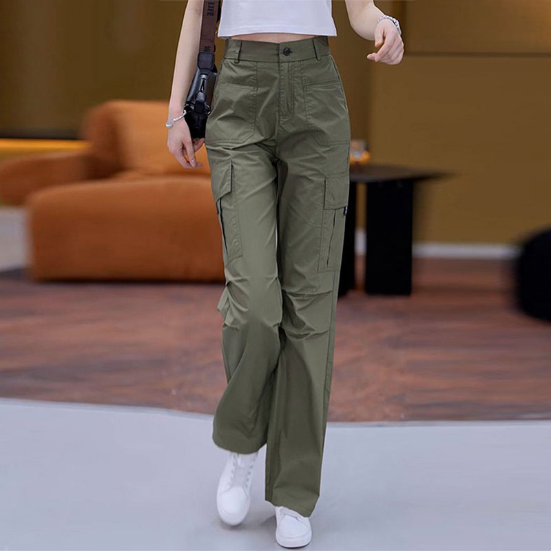 Official picture of American overalls for women in summer, new thin straight pants, loose slimming casual pants and sports pants