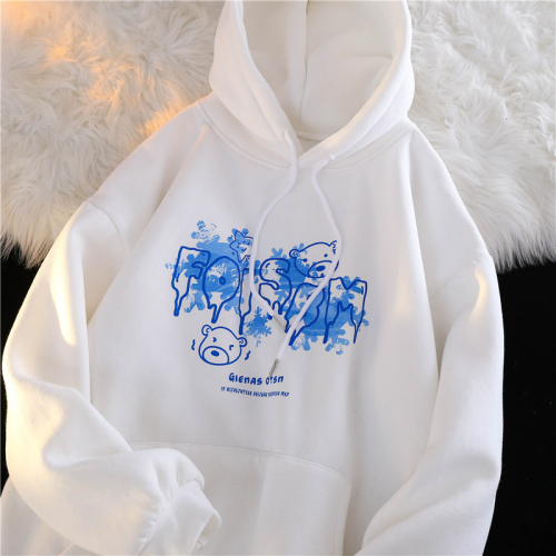 Korean foreign trade new velvet 250g / large hooded autumn and winter sweatshirt for women with velvet