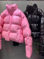 2024 new autumn and winter Korean Dongdaemun fashionable sports glossy lacquered cotton jacket