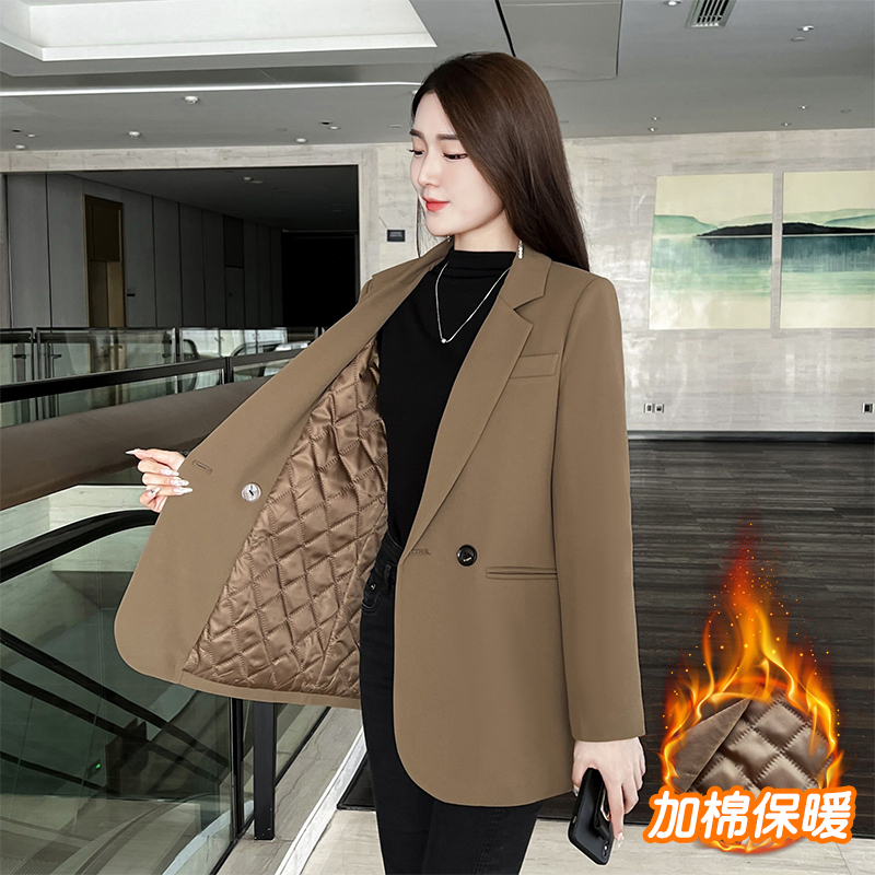 Winter new warm cotton blazer women's popular scheming design temperament suit