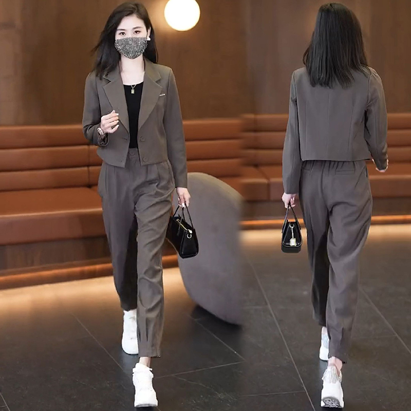 Professional suits, casual and fashionable women's spring and autumn new small suits, small people's outfits
