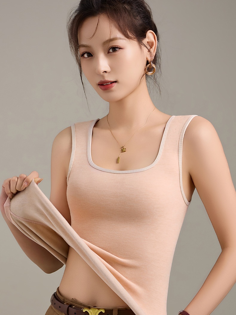 Large size autumn and winter sheep wool mulberry silk comfortable and soft lyocell commuting versatile slim sleeveless vest for women
