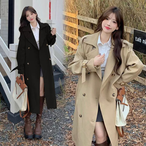 Windbreaker coat for women, mid-length and small, 2024 new autumn fashion temperament chic autumn Korean style coat