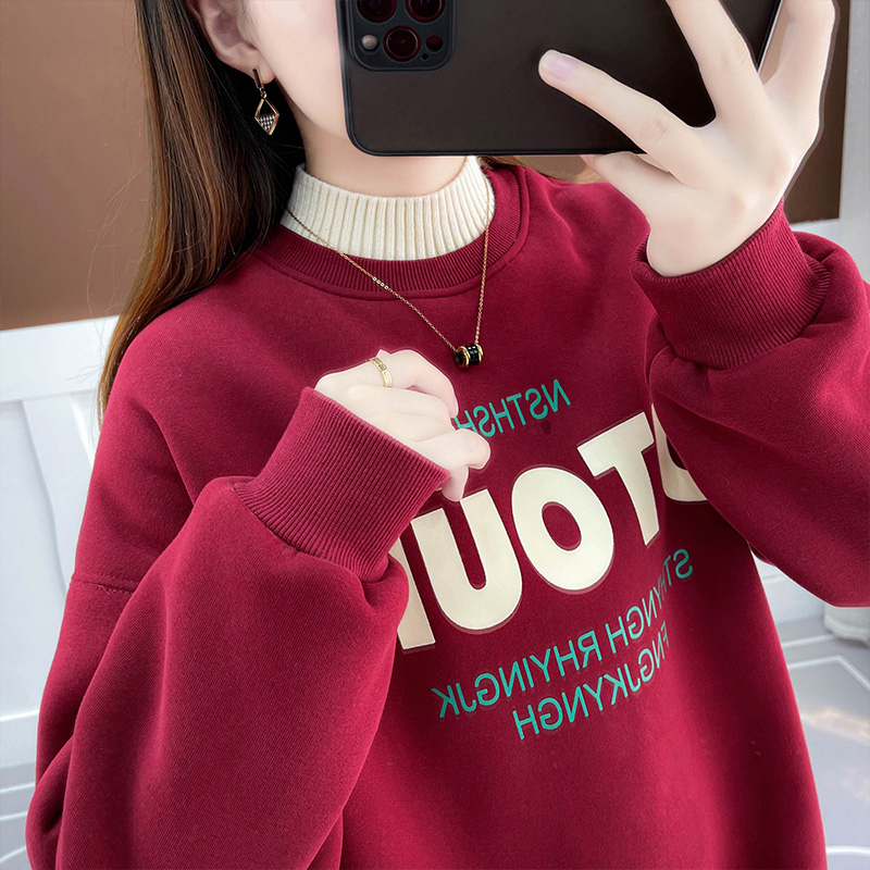 Zhajie good quality 380g milk silk composite sweatshirt women's winter hooded plus velvet thickened large size women's clothing
