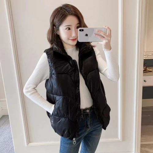 Vest Vest Women's 2024 Autumn and Winter New Style Slim Fashion Padded Waistcoat Jacket Cotton Clothes Small Man