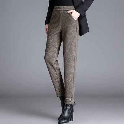 Woolen Harem Pants Women's Woolen Nine-Point Pants Loose High Waist Slimming Small Feet Straight Leg Tailor-made Pants