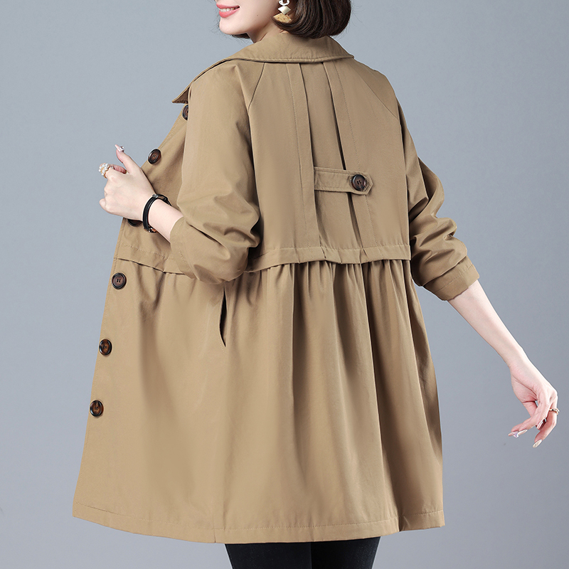 Fashion windbreaker women's mid-length spring and autumn thin style new large size casual mother's spring temperament coat