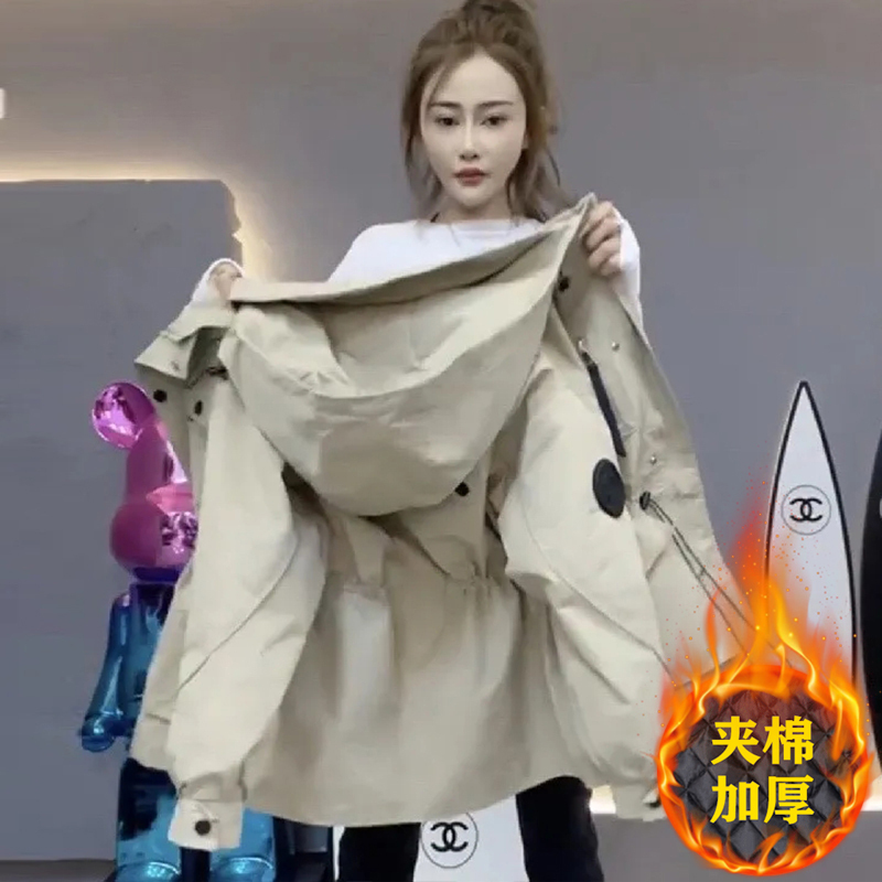 New winter women's parkas, cotton coats, thickened velvet mid-length windbreakers for small people