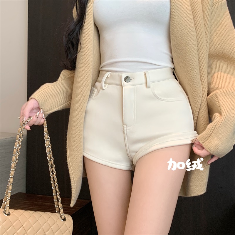 Photographed! Fleece-lined and thick, sexy, hot, flattering, versatile, slimming, high-waisted, elastic tight shorts
