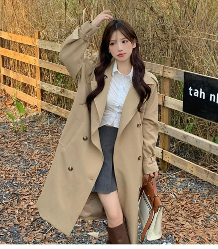 Windbreaker coat for women, mid-length and small, 2024 new autumn fashion temperament chic autumn Korean style coat