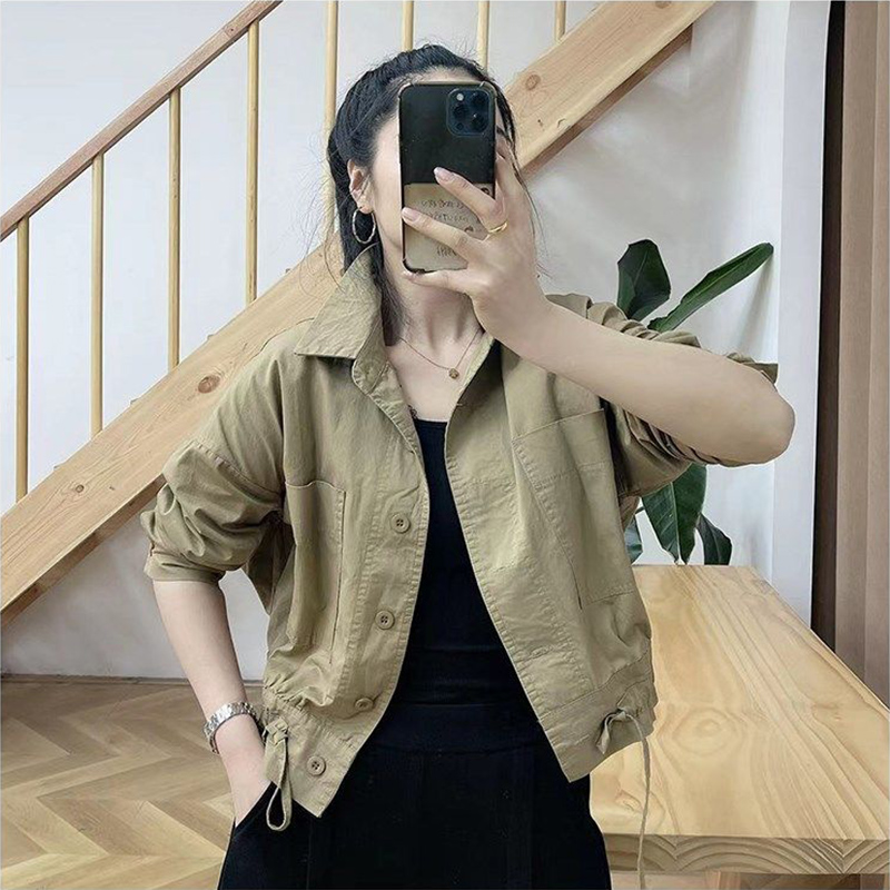 Official picture of fashionable short style thin coat for women spring and autumn new casual age-reducing women's wear versatile tops for small people