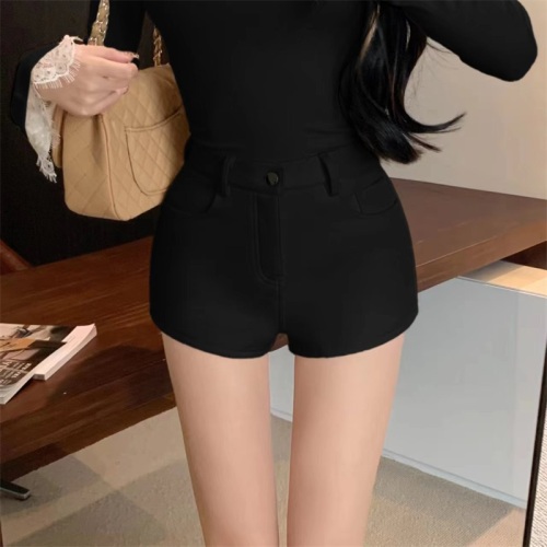 Photographed! Fleece-lined and thick, sexy, hot, flattering, versatile, slimming, high-waisted, elastic tight shorts