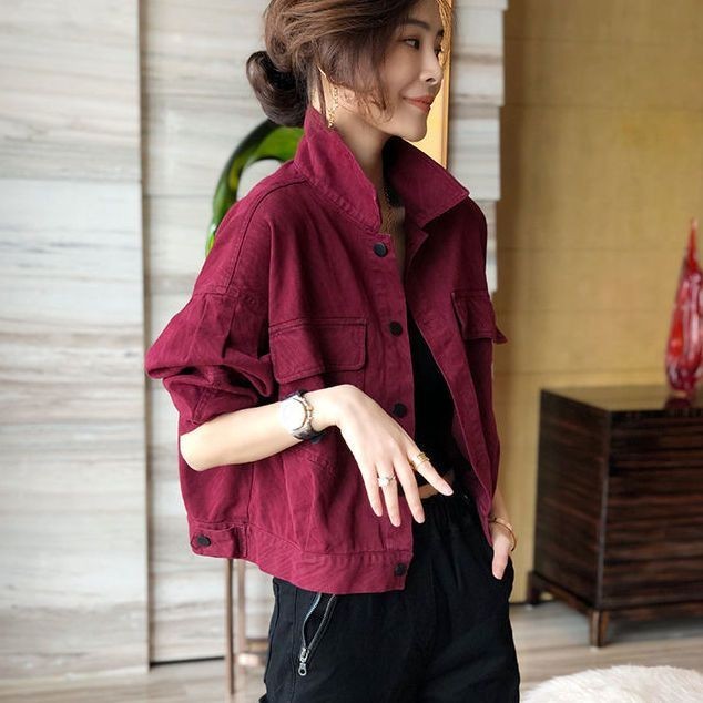 Official picture of denim women's short jackets for small people, short tops, spring and autumn new work jackets, popular women's clothing