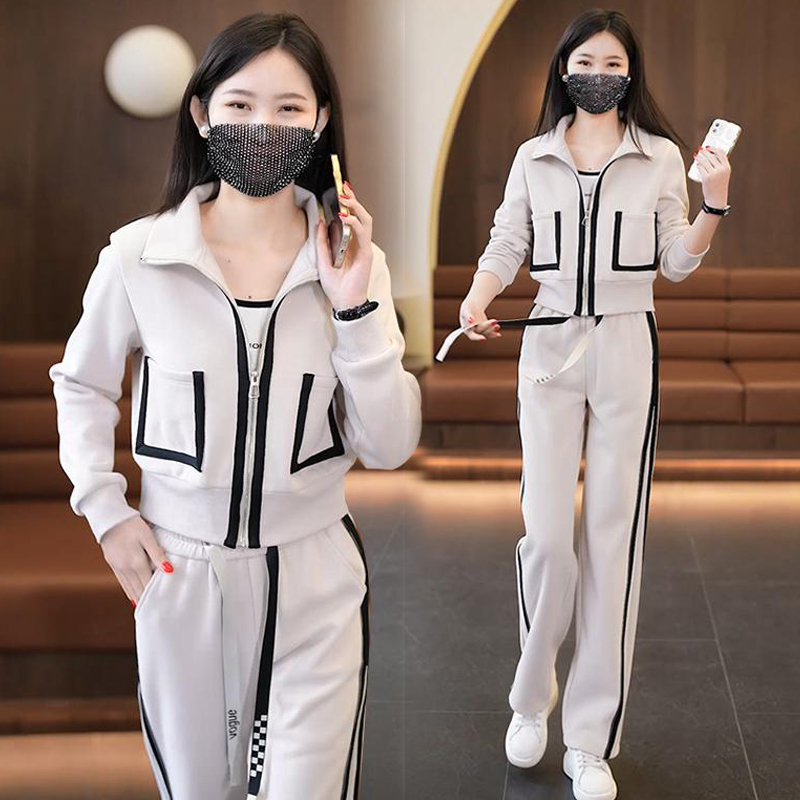 Official Photo Fashion Casual Sportswear Suit Women's Spring and Autumn New Loose Slim and Western Style Two-piece Set