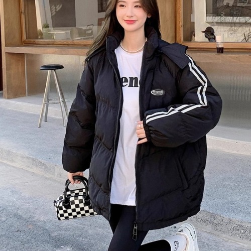 Black high-end down jacket for women petite short winter 2024 new Korean style loose street white duck down jacket