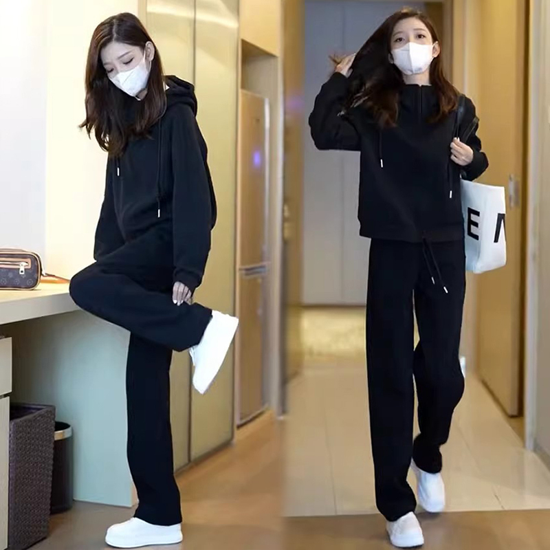 Official Photo Sportswear Suit Women's Spring and Autumn New Sweatshirt Two-piece Set Casual Fashion Trendy Popular Style