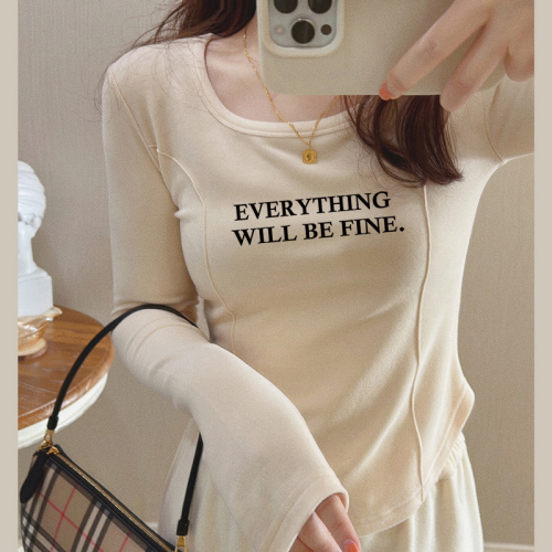 Official photo: Threaded velvet bottoming shirt for women, autumn and winter velvet thickened long-sleeved T-shirt, double-sided brushed