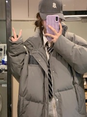 Winter 2024 new loose oversize thickened warm bread coat cotton jacket for men and women couples