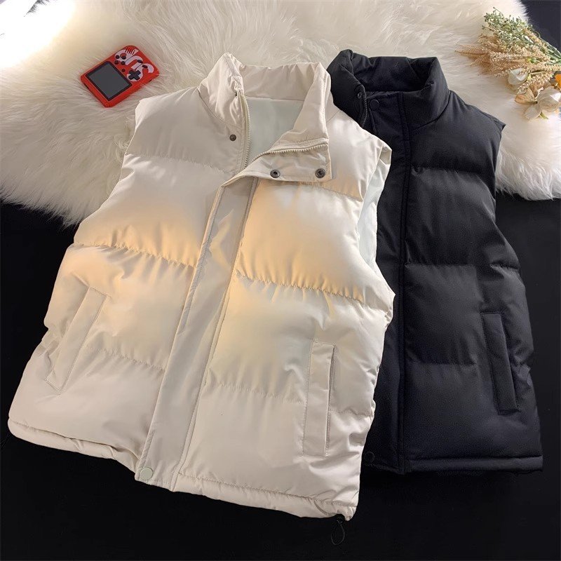 Spot autumn and winter new large size fat mm vest stand collar cotton clothing thickened waistcoat vest warm vest jacket