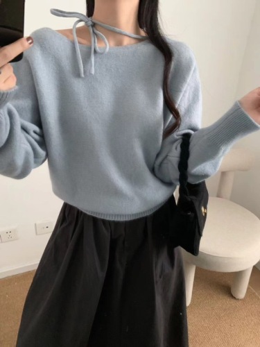 Korean Style Gentle Cashmere Sweater for Women 2024 New Arrival Loose Lazy Style Soft Round Neck Trendy Knit Top