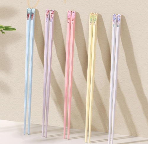 Antibacterial alloy chopsticks, national trend, food-grade household kitchen, one chopstick per person, high temperature resistant, meal-sharing, mildew-proof, non-slip tableware