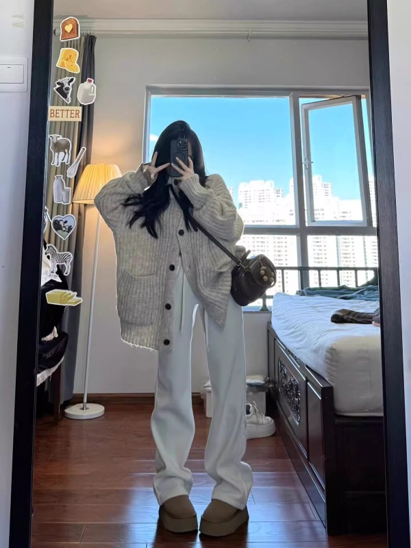Has been shipped turtleneck cardigan sweater women's coat spring and autumn high-end loose soft waxy knitted outer top thick
