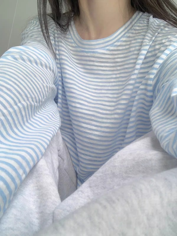 Loose bottoming shirt, short lazy style top for little people