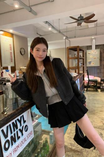 Autumn atmosphere design casual and versatile hooded sweatshirt short jacket