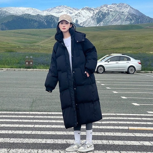 Thickened cotton coat for women Korean style loose long knee-length down jacket 2024 new winter coat ins