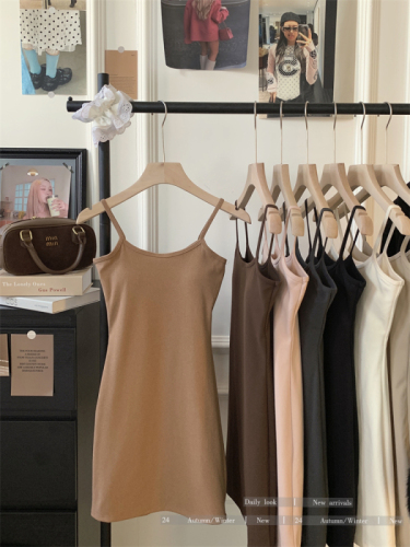 Real shot!  Winter German velvet brushed sexy suspender dress with breast pads, waist slimming and hip-hugging skirt