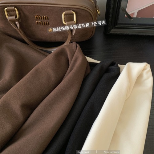 Real shot!  Winter German velvet brushed sexy suspender dress with breast pads, waist slimming and hip-hugging skirt