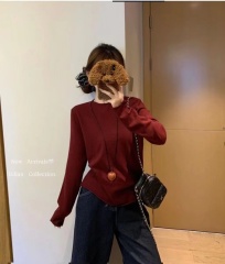 Cream yellow gentle half turtleneck sweater for women in early autumn, sweet and lazy style, high-end sense, unique and beautiful bottoming dress