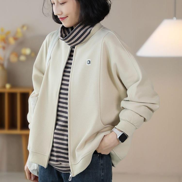 Baseball uniform women's short coat 2024 spring and autumn new long-sleeved sweatshirt cardigan coat jacket top