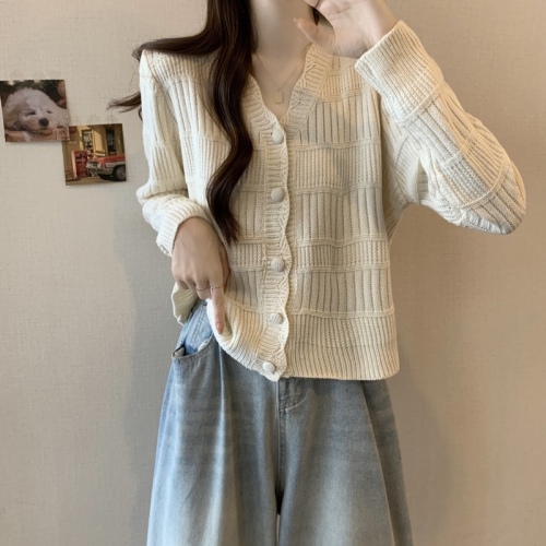 Xiaoxiangfeng knitted cardigan sweater for women spring and autumn new large size fat girl slimming high-end design top