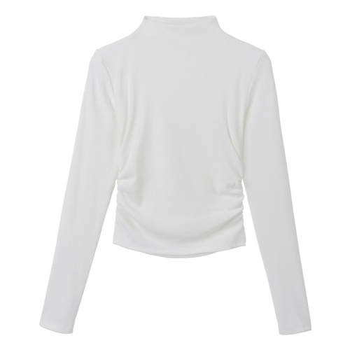 Hangtiao half turtleneck bottoming shirt women's slim T-shirt autumn Korean version with long sleeves and short style