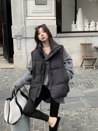 Real shot~Korean style warm bread vest 2024 autumn and winter new style loose outer cotton coat