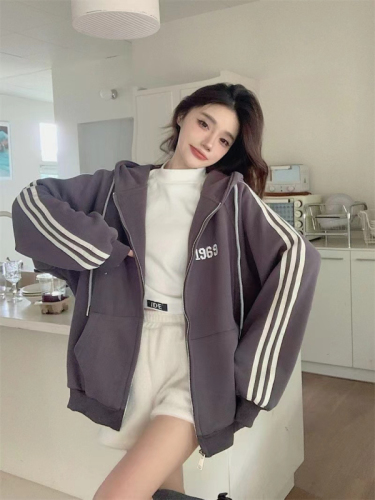 American style color-block baseball jacket, long sleeve, lined, thick, retro, loose, unisex, suitable for petite, versatile topcoat