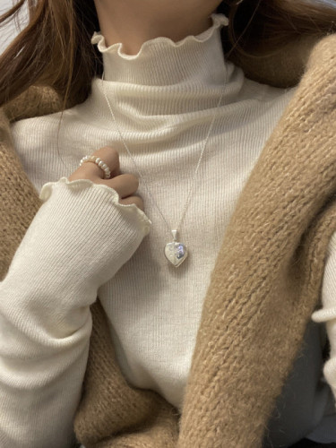 Fungus half turtleneck sweater for women, spring and autumn new style, Korean style, slim-fitting, bottoming shirt, trendy top