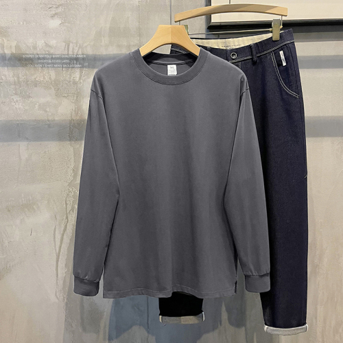 丨 230g 100% cotton combed compact siro spinning 丨 Drop shoulder drawstring long sleeves screw hem slit solid color T-shirt