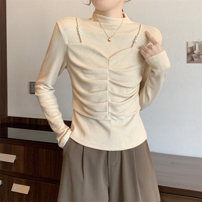 2024 Spring and Autumn Large Size New Design Solid Color Fake Two-Piece Modal Loose Comfortable Western Style Bottoming Shirt