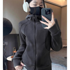 Original thickened - Austrian velvet fabric hooded zipper jacket new autumn Korean style long-sleeved sweatshirt